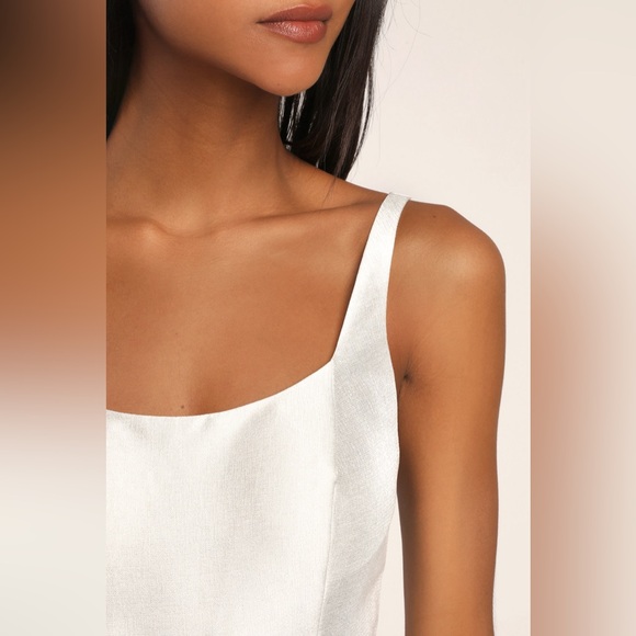 NWT Lulu's | Women’s Endless Amore White A-Line Gown with Pockets Size 10 - Picture 5 of 15